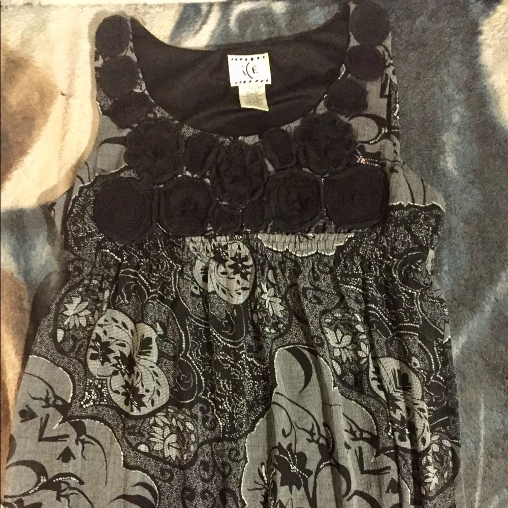 Cute black and grey floral dress